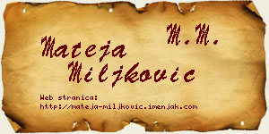 Mateja Miljković vizit kartica